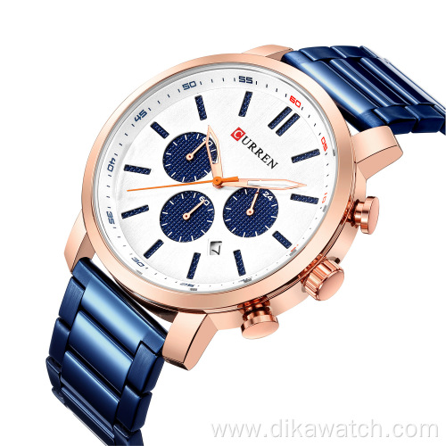 Top Brand 8315 Curren Watch Men Wristwatch Stainless Steel Chain Stainless Steel Sport Military Waterproof Quartz Watches Reloj